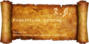 Kvasznicza Jusztus névjegykártya